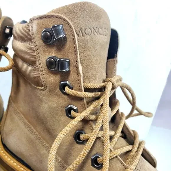 NWT$875 Moncler Men's Peka Leather Lace-Up Hiking Boots Sz 39 EU (US 6)